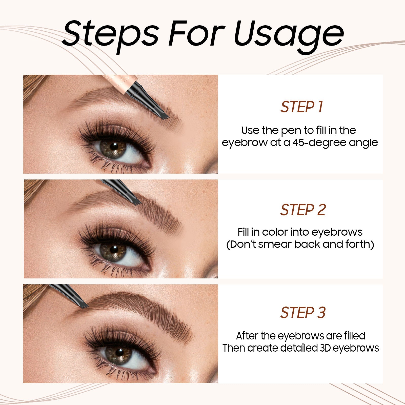 Long-Lasting Waterproof Eyebrow Pencil