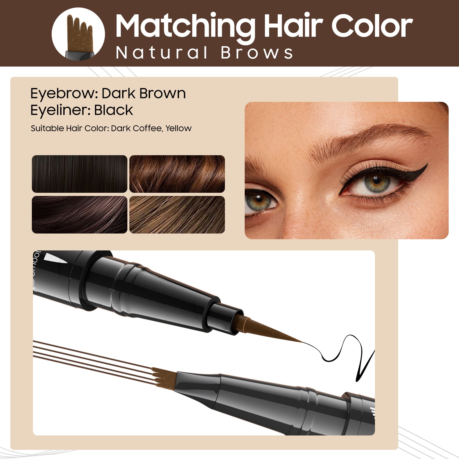 2-in-1 Dual-Ended Eyebrow Pencil with Brush