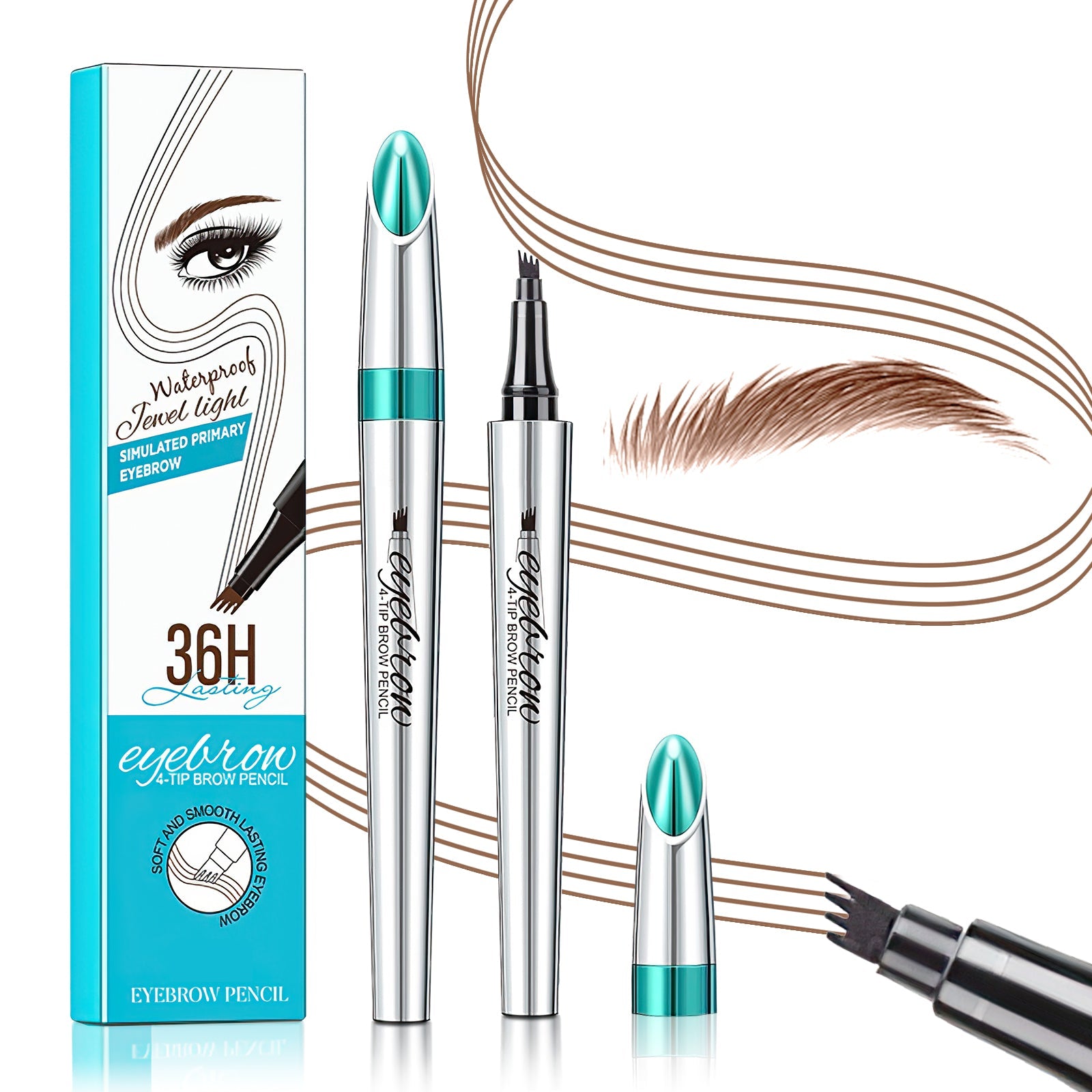 4-Fork-Tip Eyebrow Pencils with Microblading