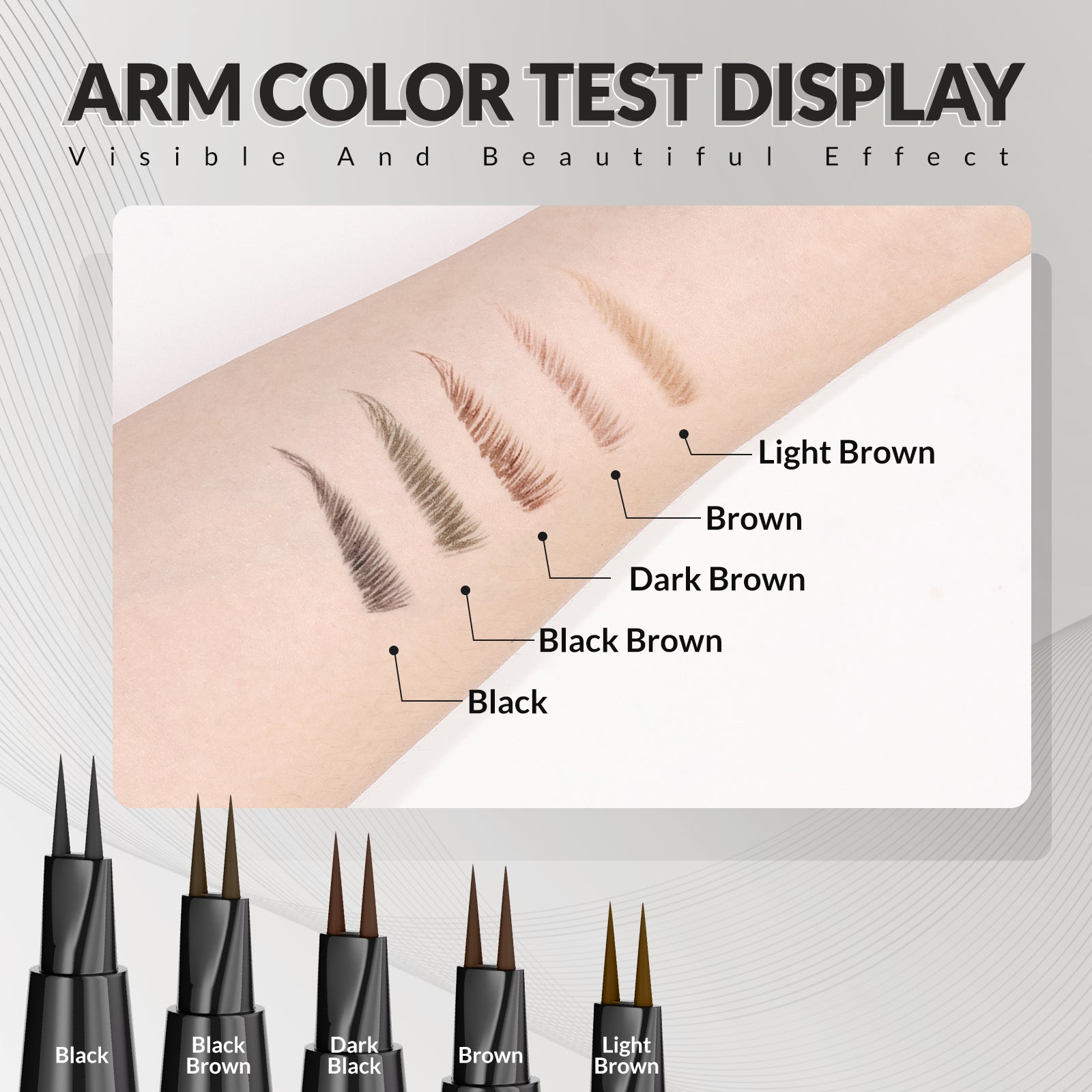 2-Fork Eyebrow Pencils Waterproof Long-Lasting