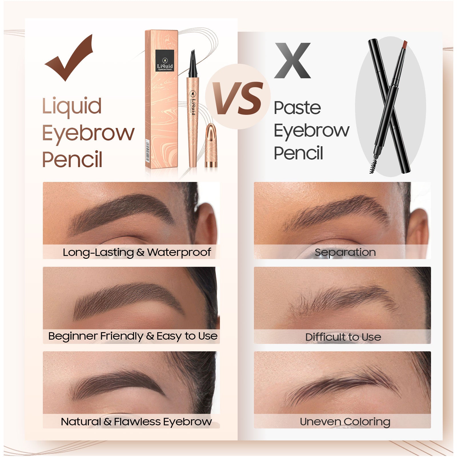 Long-Lasting Waterproof Eyebrow Pencil