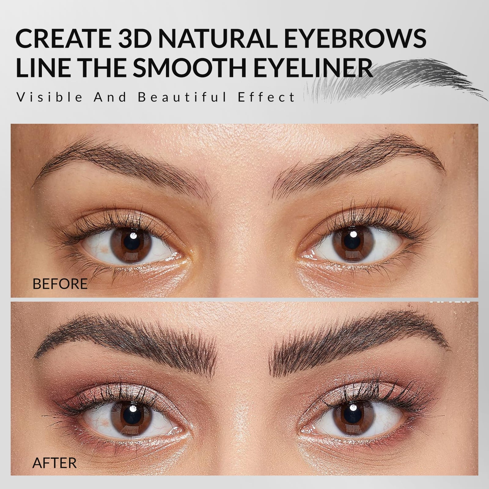 2-Fork Eyebrow Pencils Waterproof Long-Lasting