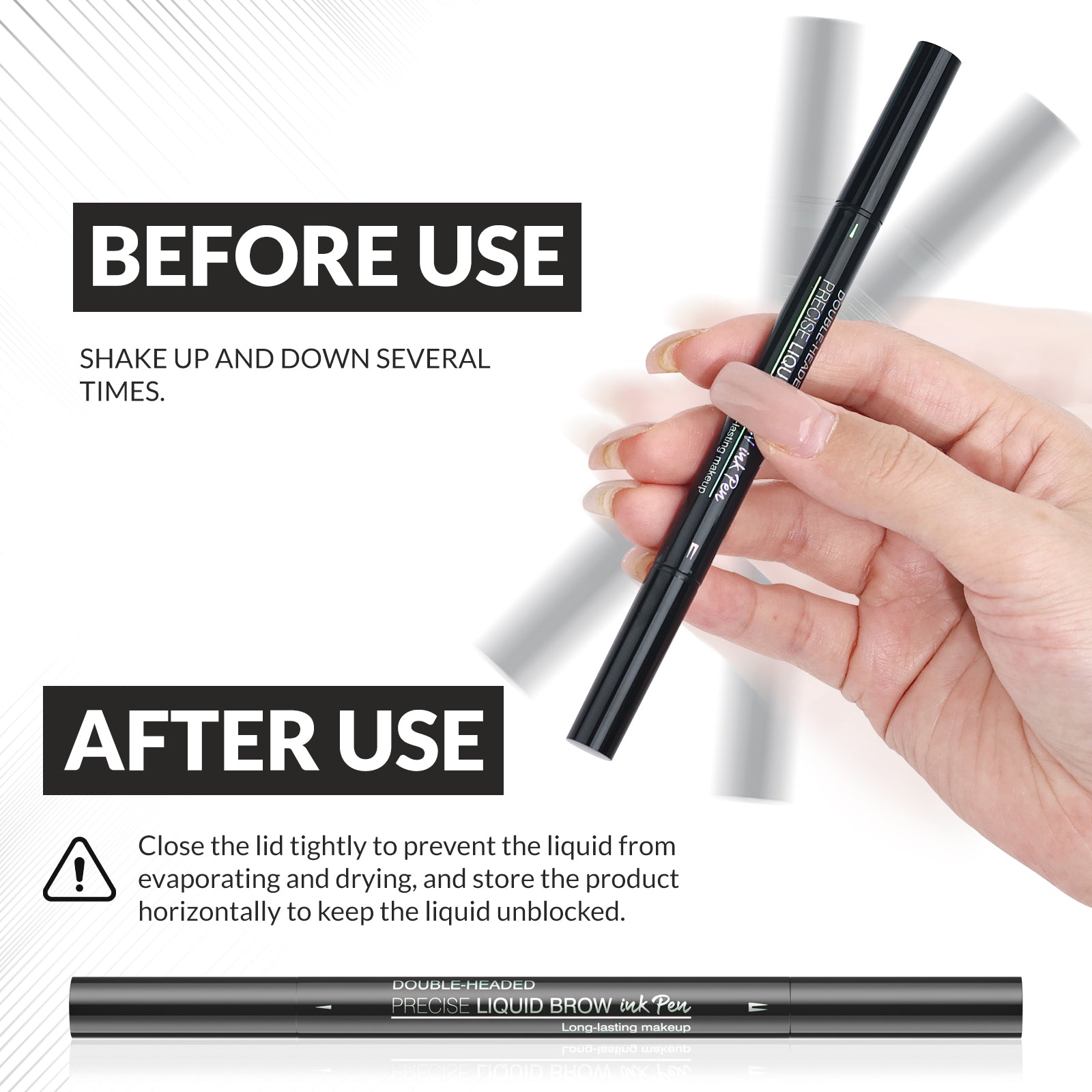 2-Fork Eyebrow Pencils Waterproof Long-Lasting