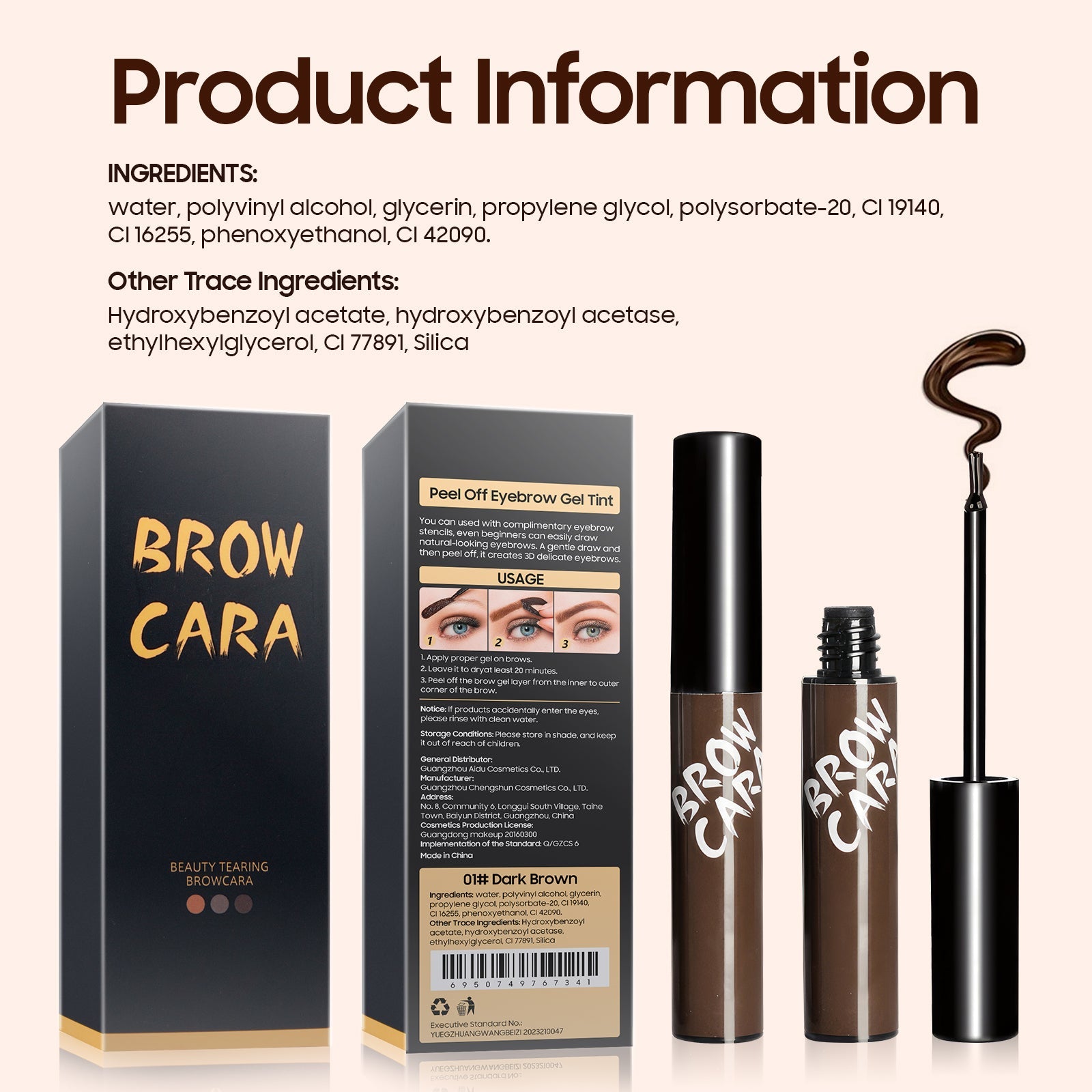 Long-Lasting Eyebrow Gel Peel Off
