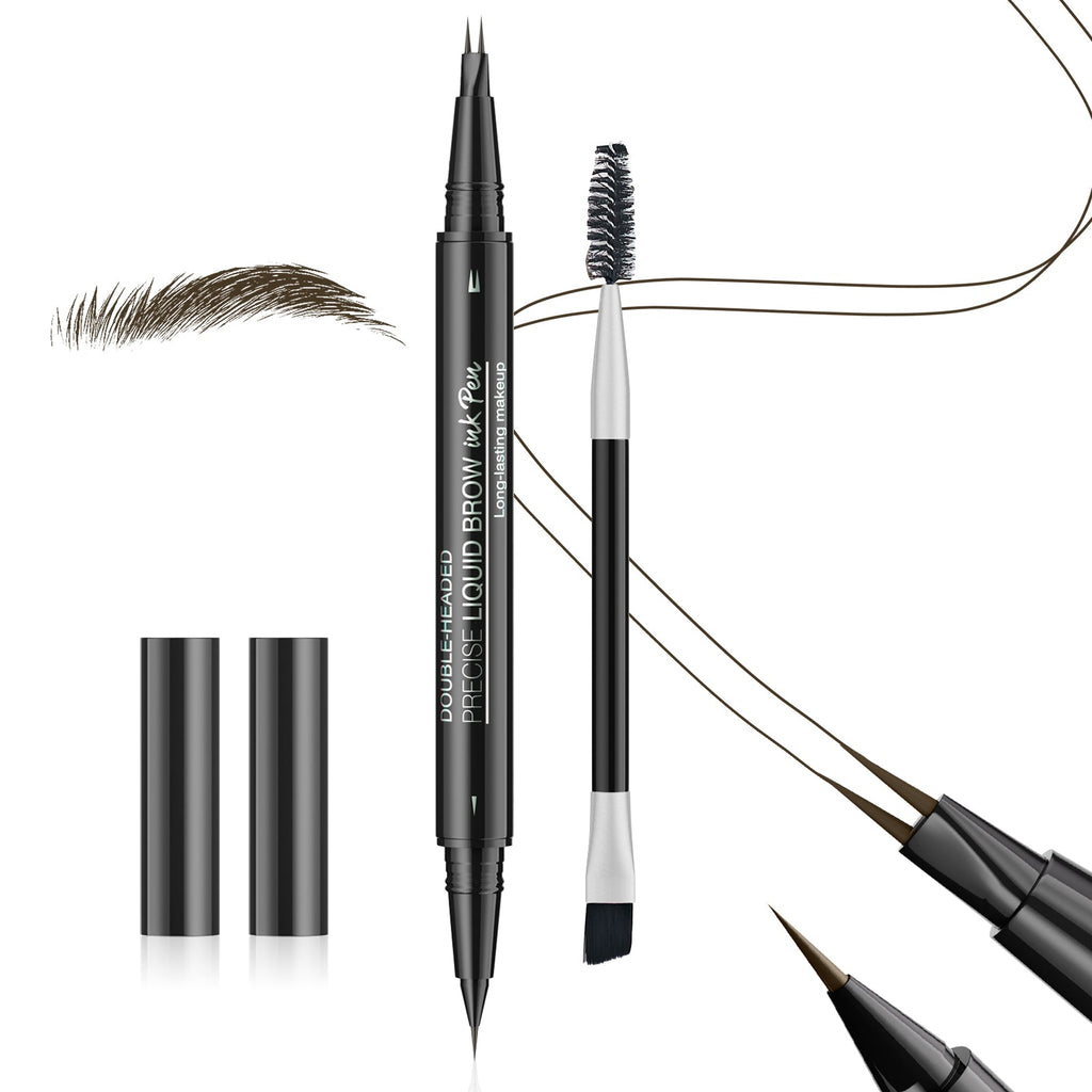 2-Fork Eyebrow Pencils Waterproof Long-Lasting
