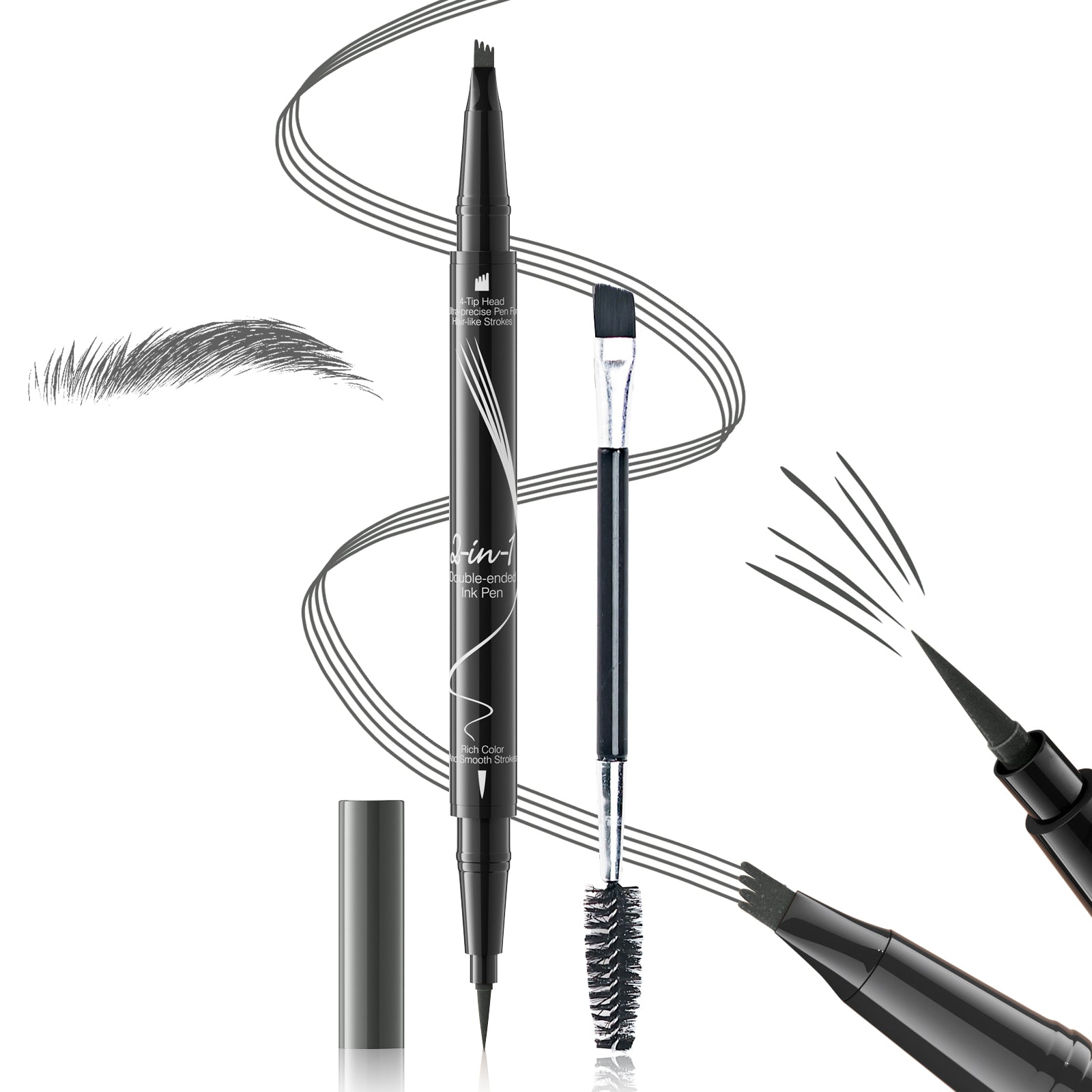 2-in-1 Dual-Ended Eyebrow Pencil with Brush