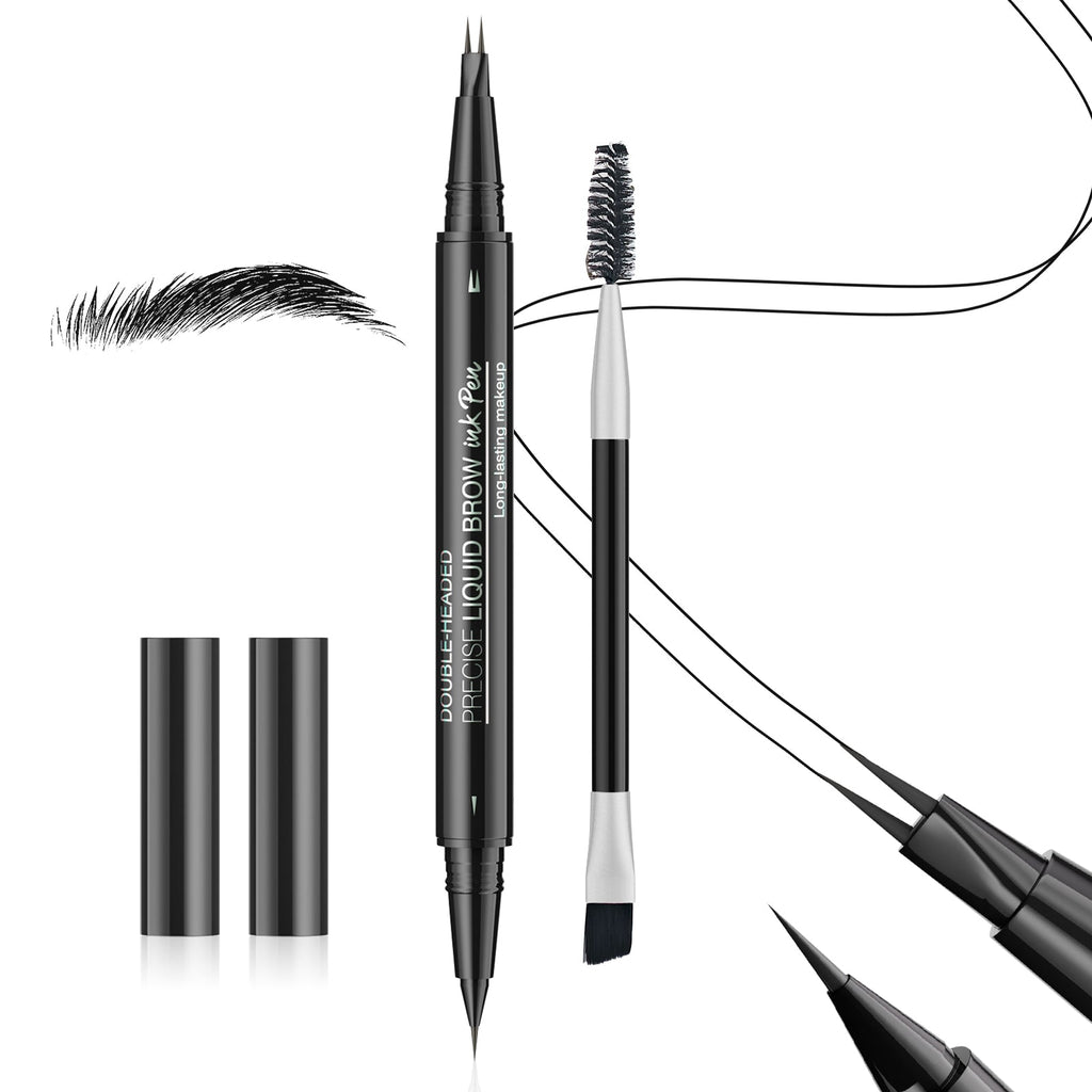 2-Fork Eyebrow Pencils Waterproof Long-Lasting