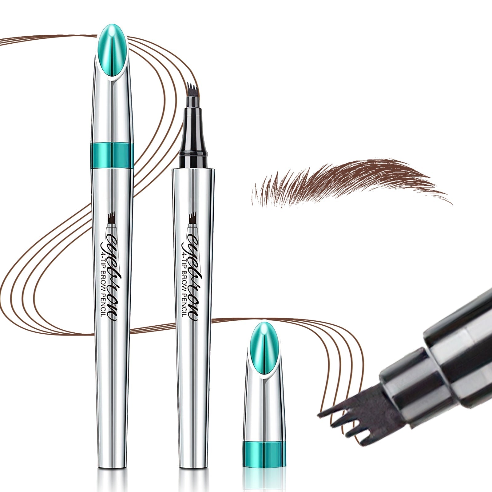 4-Fork-Tip Eyebrow Pencils with Microblading